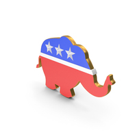 Republican Party Toon Gold Frame USA PNG & PSD Images