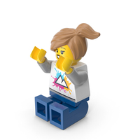 Lego Minifigure Female Sitting Arms Up PNG & PSD Images