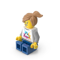 Lego Minifigure Female Sitting PNG & PSD Images