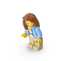 Lego Minifigure Female Bent Down PNG & PSD Images