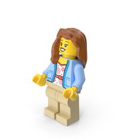 Lego Minifigure Female Bent Up PNG & PSD Images