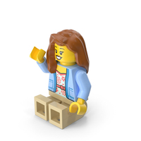 Lego Mini Figure Female Sitting Arm Up PNG & PSD Images