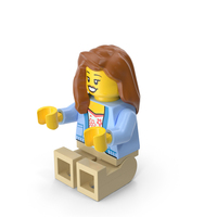 Lego Mini Figure Female 2 Sitting Arms Middle PNG & PSD Images