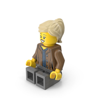 Lego Minifigure Female Sitting PNG & PSD Images
