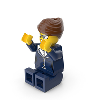 Lego Mini Figure Female Sitting Arms Up PNG & PSD Images
