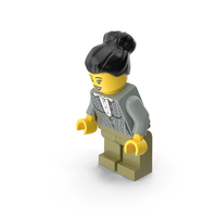 Lego Mini Figure Female 5 Bent Down PNG & PSD Images