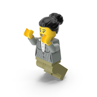Lego Minifigure Female Jumping PNG & PSD Images