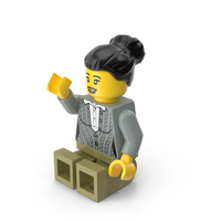 Lego Minifigure Female Sitting Arm Up PNG & PSD Images