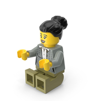 Lego Mini Figure Female Sitting Arms Middle PNG & PSD Images