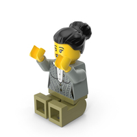 Lego Minifigure Female Sitting Arms Up PNG & PSD Images