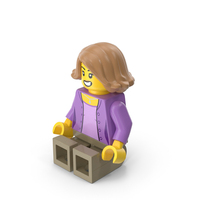 Lego Minifigure Female Sitting PNG & PSD Images