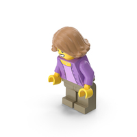 Lego Minifigure Female Bent Down PNG & PSD Images