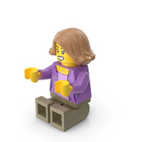 Lego Minifigure Female Sitting Arms Middle PNG & PSD Images