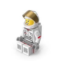 Lego Female Astronaut Sitting PNG & PSD Images