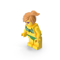 Lego Minifigure Female Beach Bent Down PNG & PSD Images