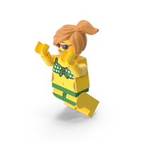 Lego Minifigure Female Beach Jumping PNG & PSD Images