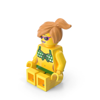 Lego Minifigure Female Beach Sitting PNG & PSD Images
