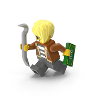 Lego Minifigure Female Crook Running PNG & PSD Images