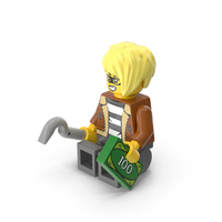 Lego Minifigure Female Crook Sitting PNG & PSD Images