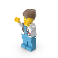 Lego Minifigure Female Doctor Arms Up PNG & PSD Images