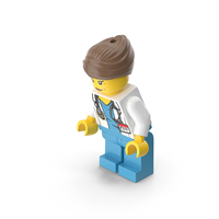 Lego Minifigure Female Doctor Bent Down PNG & PSD Images