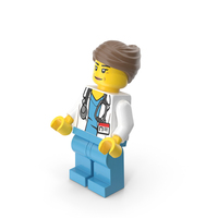 Lego Minifigure Female Doctor Bent Up PNG & PSD Images