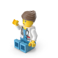 Lego Minifigure Female Doctor Sitting Arm Up PNG & PSD Images