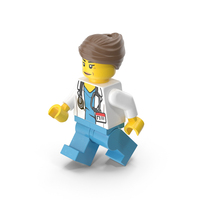 Lego Mini Figure Female Doctor Walking PNG & PSD Images