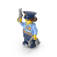 Lego Mini Figure Female Police Arm Up PNG & PSD Images