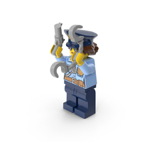 Lego Mini figure Female Police Arms Up PNG & PSD Images