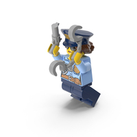 Lego Minifigure Female Police Jumping PNG & PSD Images