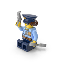 Lego Minifigure Female Police Sitting Arm Up PNG & PSD Images