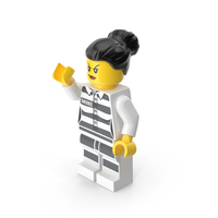 Lego Minifigure Female Prisoner Arm Up PNG & PSD Images