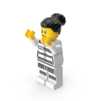 Lego Minifigure Female Prisoner Arms Up PNG & PSD Images