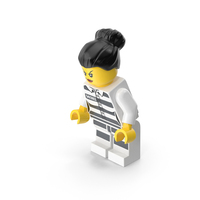 Lego Minifigure Female Prisoner Bent Down PNG & PSD Images