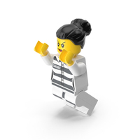 Lego Minifigure Female Prisoner Jumping PNG & PSD Images