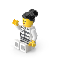 Lego Minifigure Female Prisoner Sitting Arm Up PNG & PSD Images