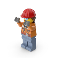 Lego Female Worker Arms Up PNG & PSD Images