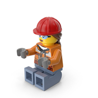 Lego Female Worker Sitting Arms Middle PNG & PSD Images