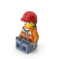 Lego Female Worker Sitting PNG & PSD Images