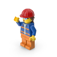Lego Female Worker Arm Up PNG & PSD Images