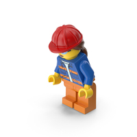 Lego Female Worker Bent Down PNG & PSD Images