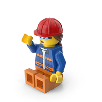 Lego Female Worker Sitting Arm Up PNG & PSD Images