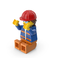 Lego Female Worker Sitting Arms Up PNG & PSD Images