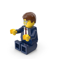 Lego Minifigure Male Sitting Middle PNG & PSD Images