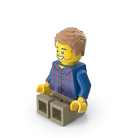 Lego Minifigure Male Sitting PNG & PSD Images