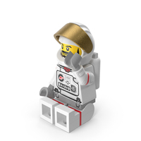 Lego Male Astronaut Sitting Arm Up PNG & PSD Images