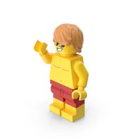Lego Mini Figure Male Beach Arm Up PNG & PSD Images