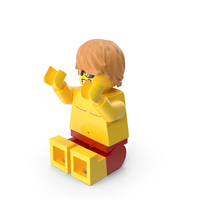 Lego Minifigure Male Beach Sitting Arms Up PNG & PSD Images