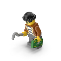 Lego Minifigure Male Crook Bent Down PNG & PSD Images